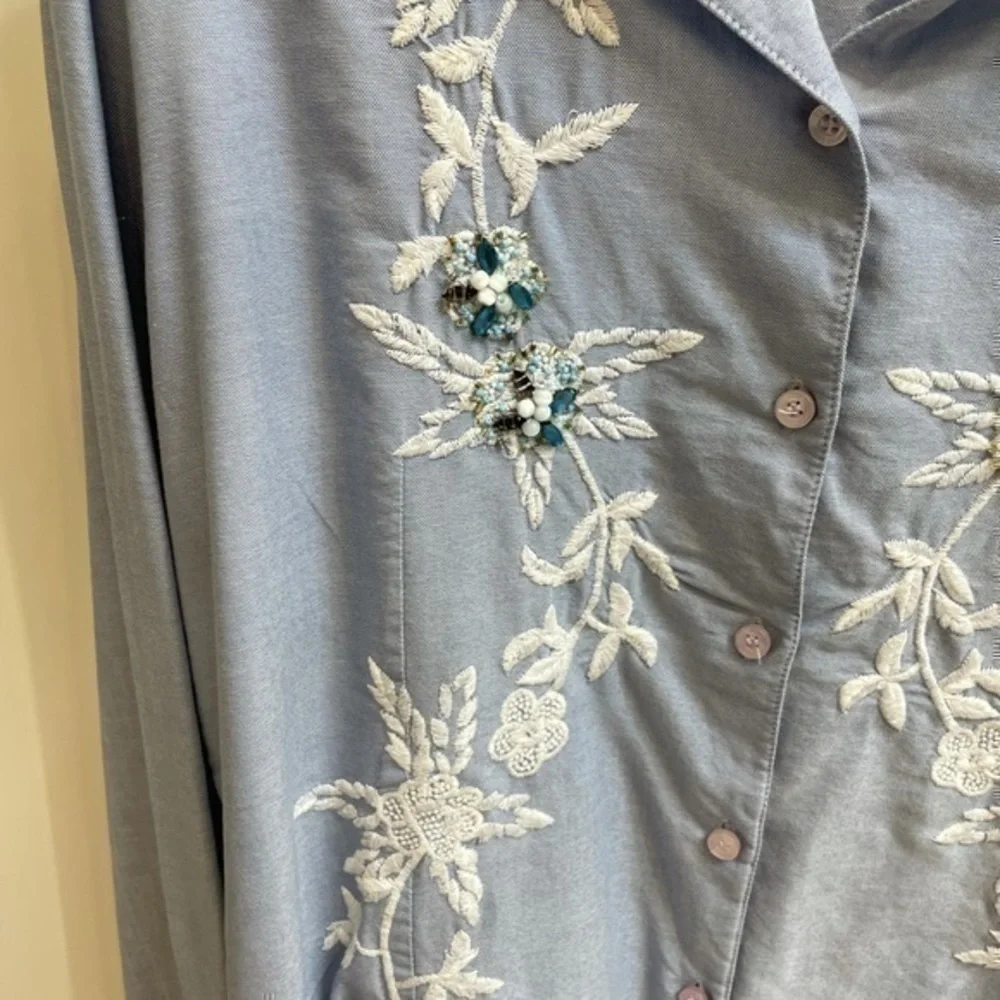 Just Cavalli Button Down W/ Embroidery And Stones